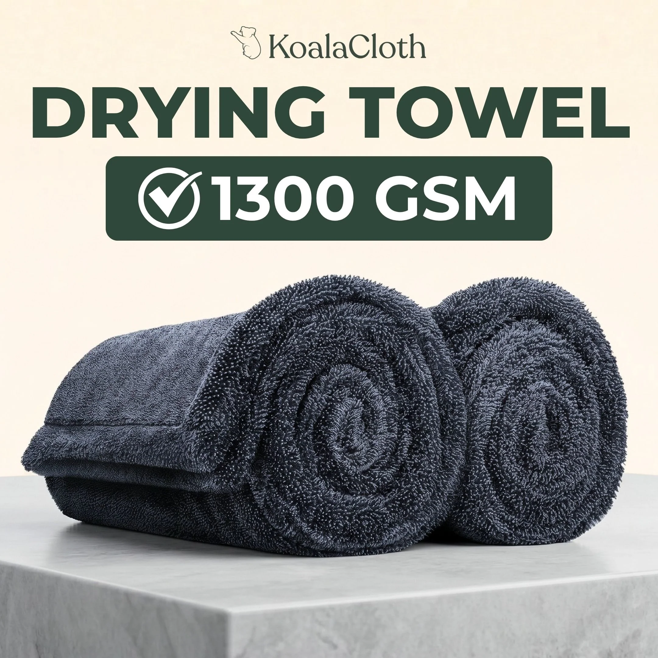 Koala Mammoth Towel – 1300 GSM Car Cleaning & Drying Cloth (90×60 cm) - Image 2
